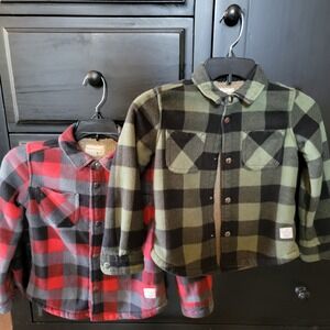 "Bundle Deal" 2 Buffalo Plaid Weatherproof Vintage Fleece Shackets 5/6 Excellent